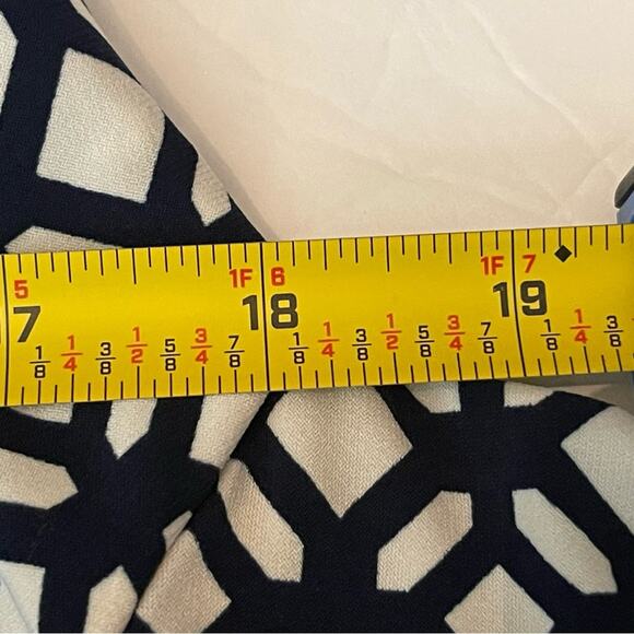 Lauren Ralph Lauren Navy Cream Ruched Party Date Dress NWOT Size 8 - Picture 10 of 13